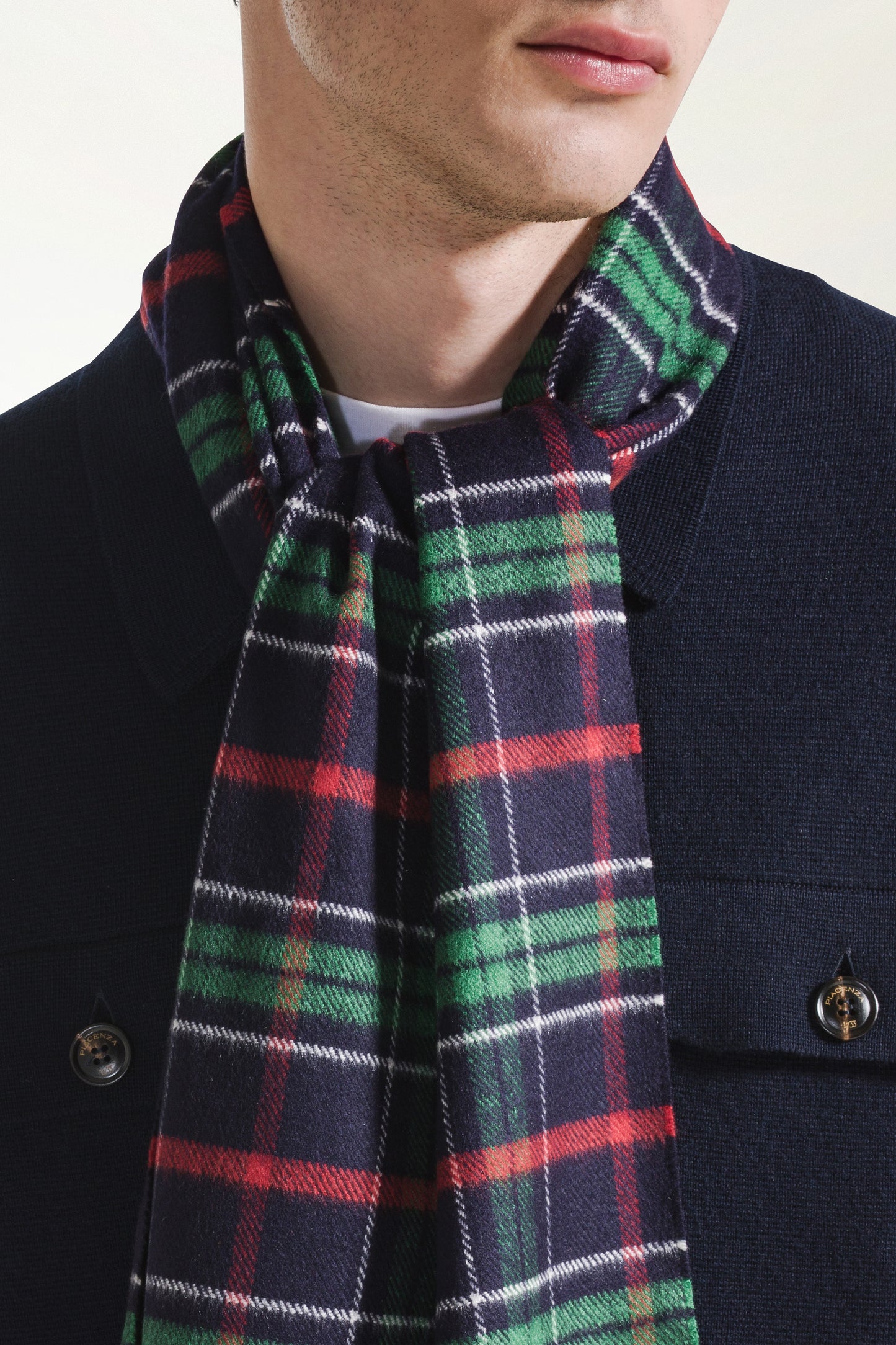 Tartan Scarf in Silk and Cashmere