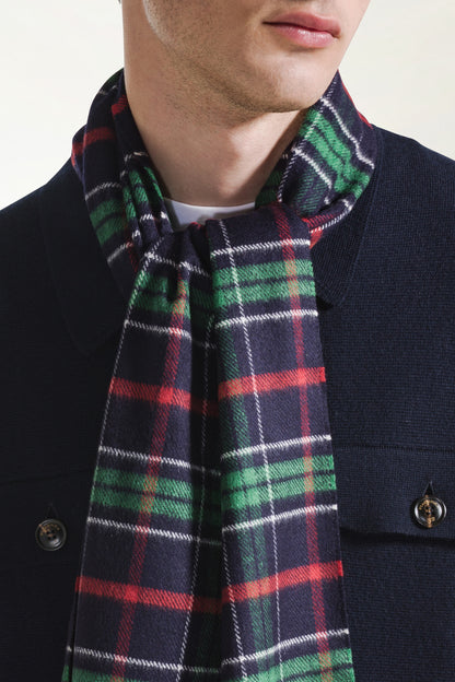 Tartan Scarf in Silk and Cashmere