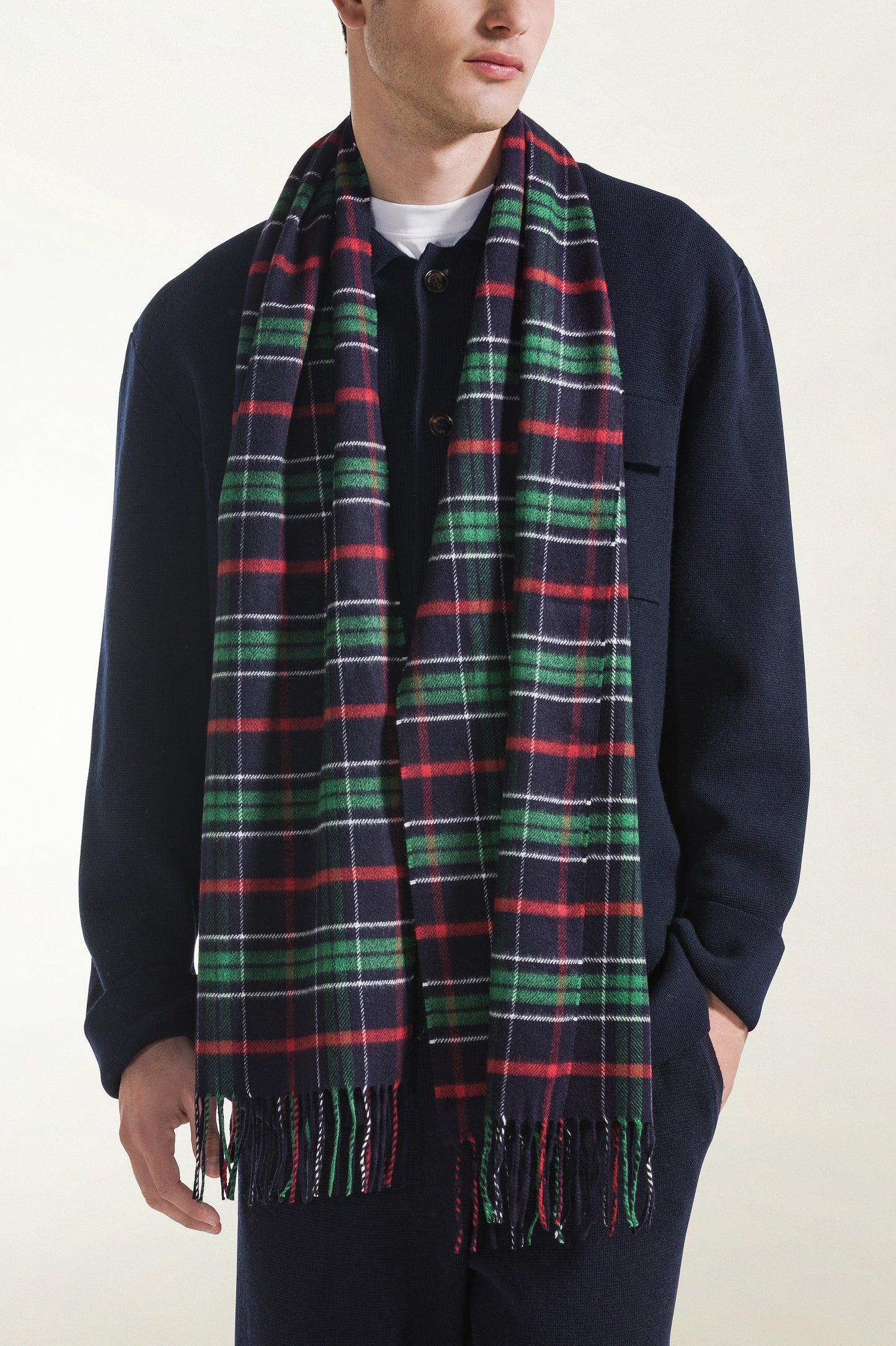 Tartan Scarf in Silk and Cashmere