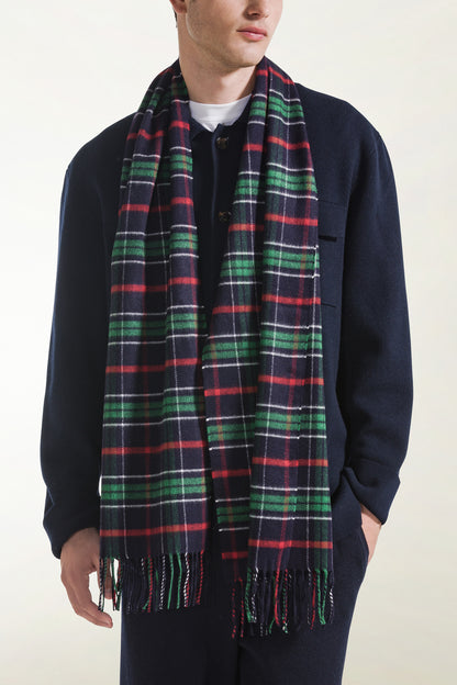 Tartan Scarf in Silk and Cashmere