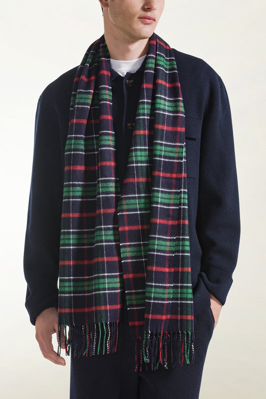 Sciarpa tartan in Seta e Cashmere