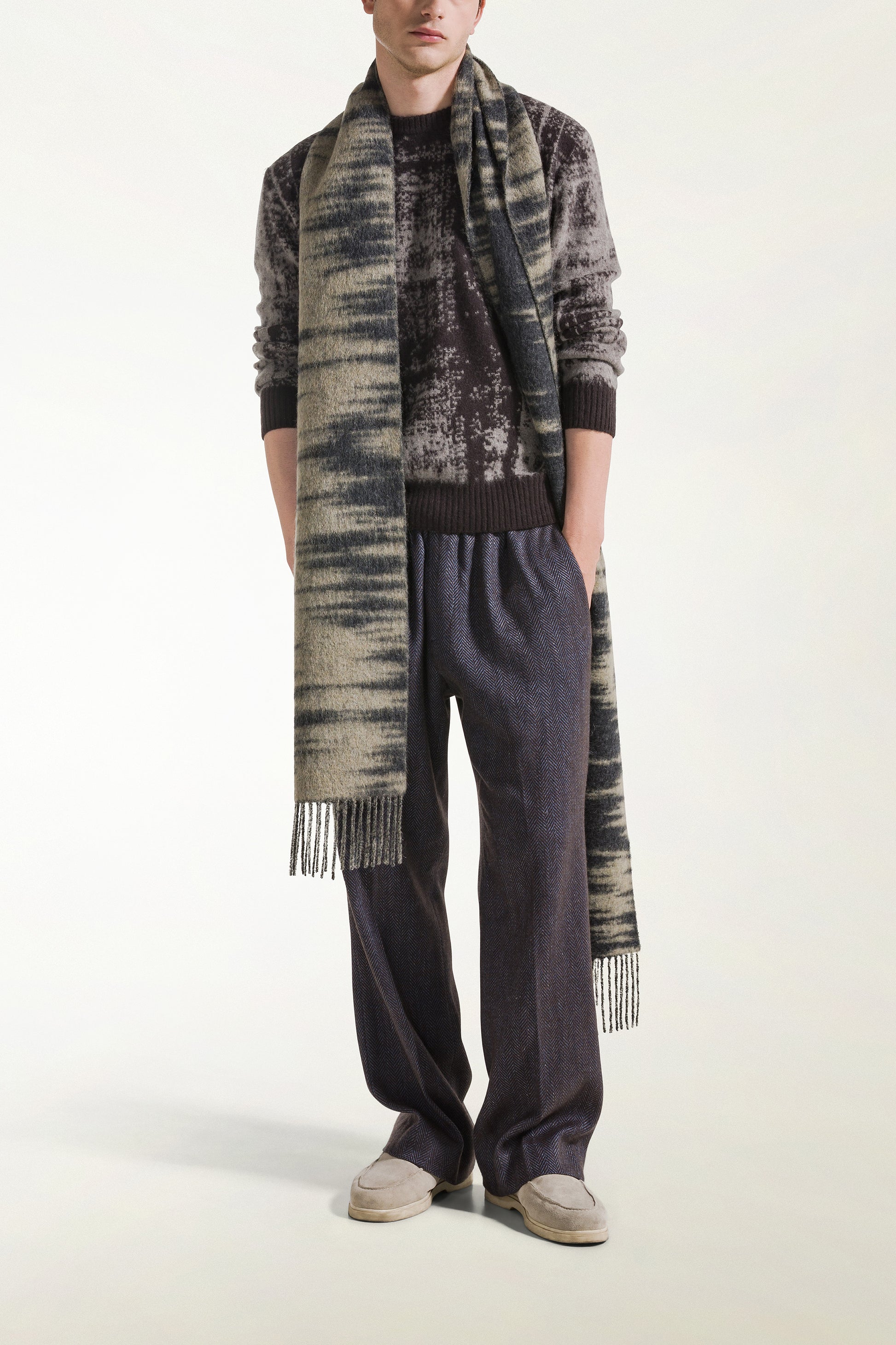 Alpaca and Wool Ikat Scarf | PIACENZA 1733