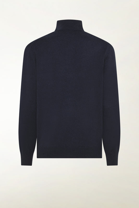 Blue cashmere turtleneck - Iconic | PIACENZA 1733