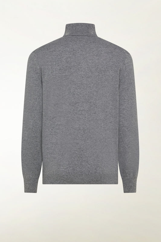 Gray cashmere turtleneck - Iconic | PIACENZA 1733