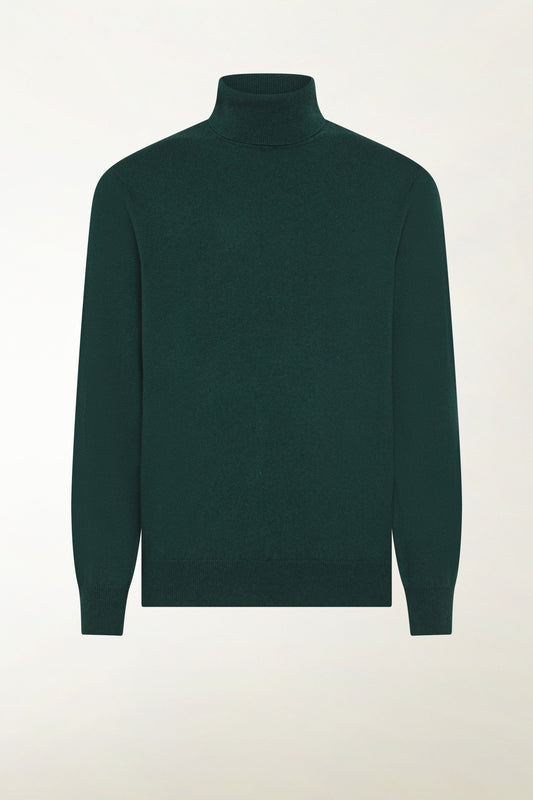 GREEN CASHMERE TURTLENECK