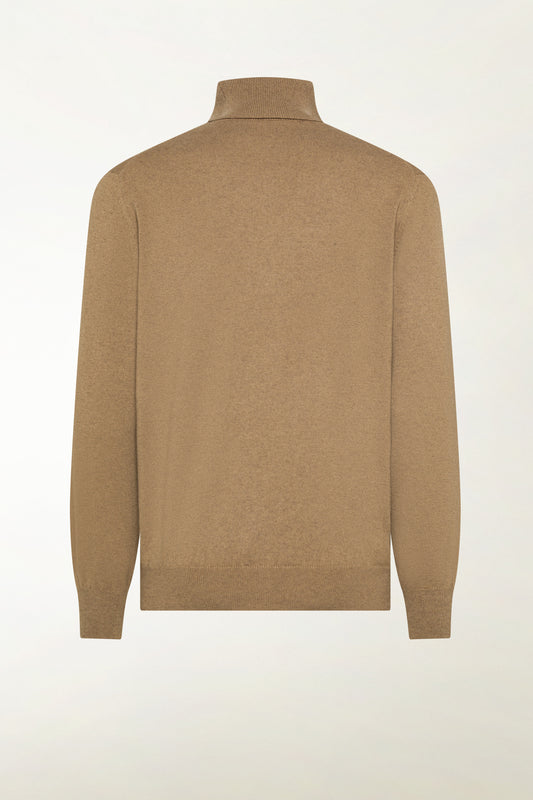 Camel-colored cashmere turtleneck - Iconic | PIACENZA 1733