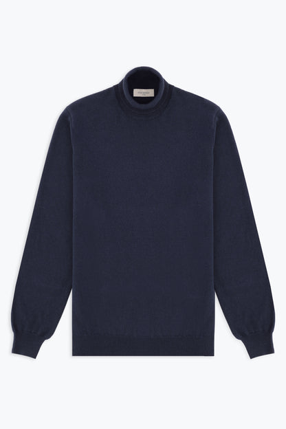 BLUE CASHMERE TURTLENECK
