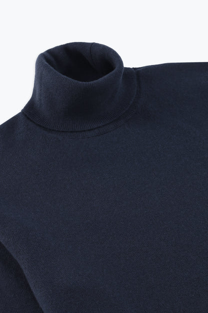 BLUE CASHMERE TURTLENECK