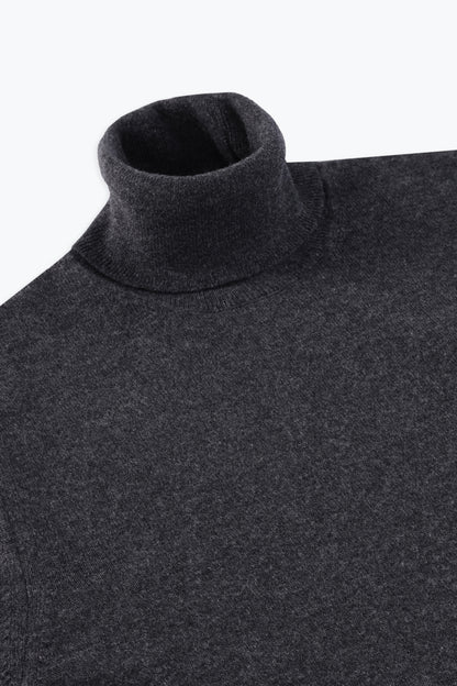 CHARCOAL CASHMERE TURTLENECK