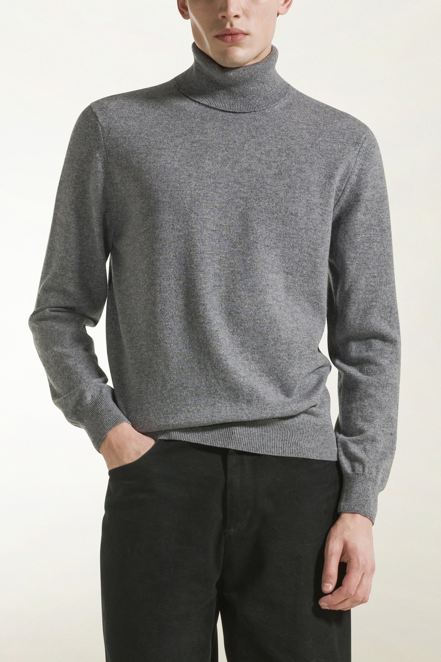 Gray cashmere turtleneck