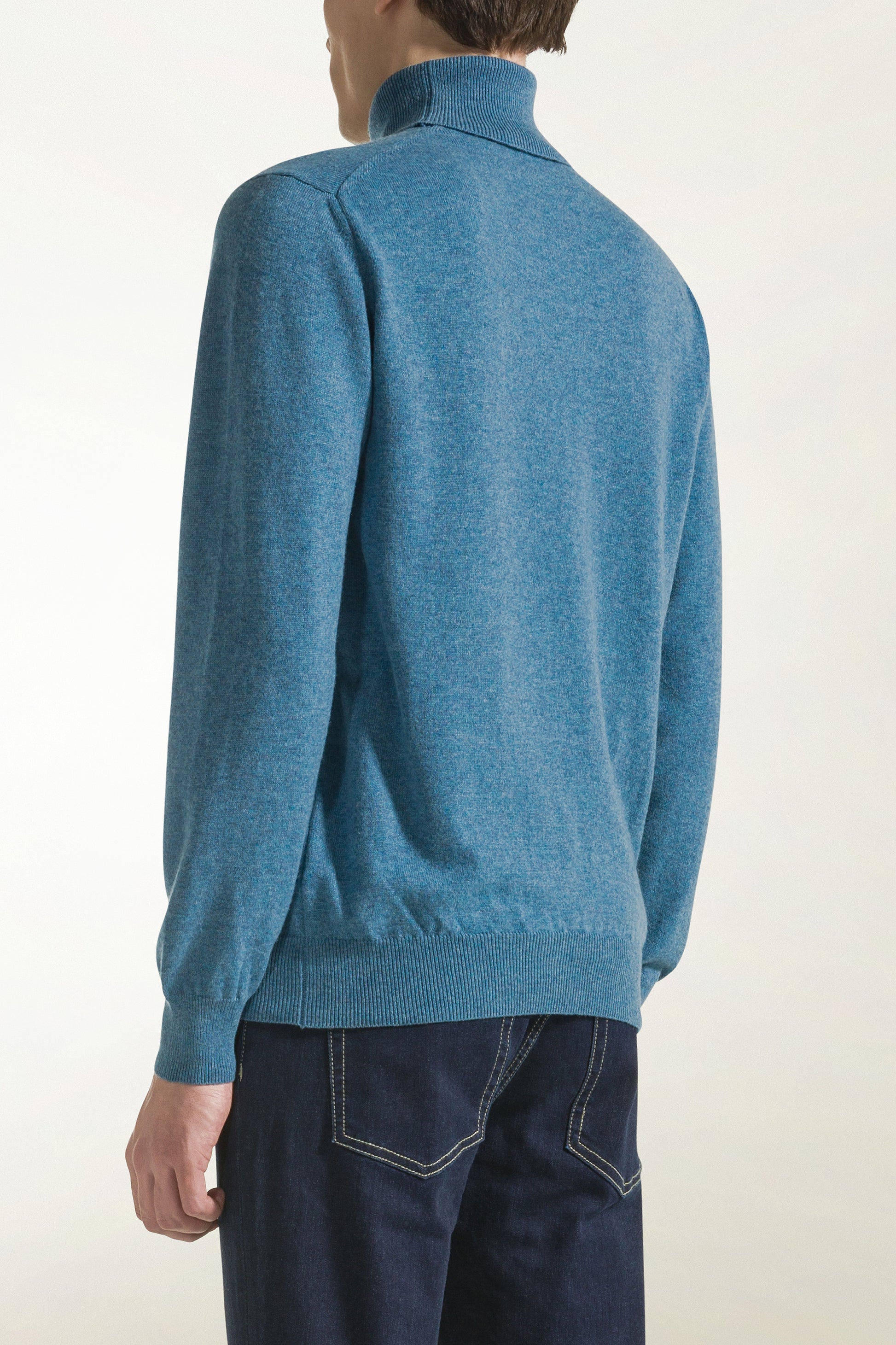 Light blue cashmere turtleneck | PIACENZA 1733