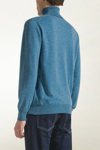 Light blue cashmere turtleneck | PIACENZA 1733