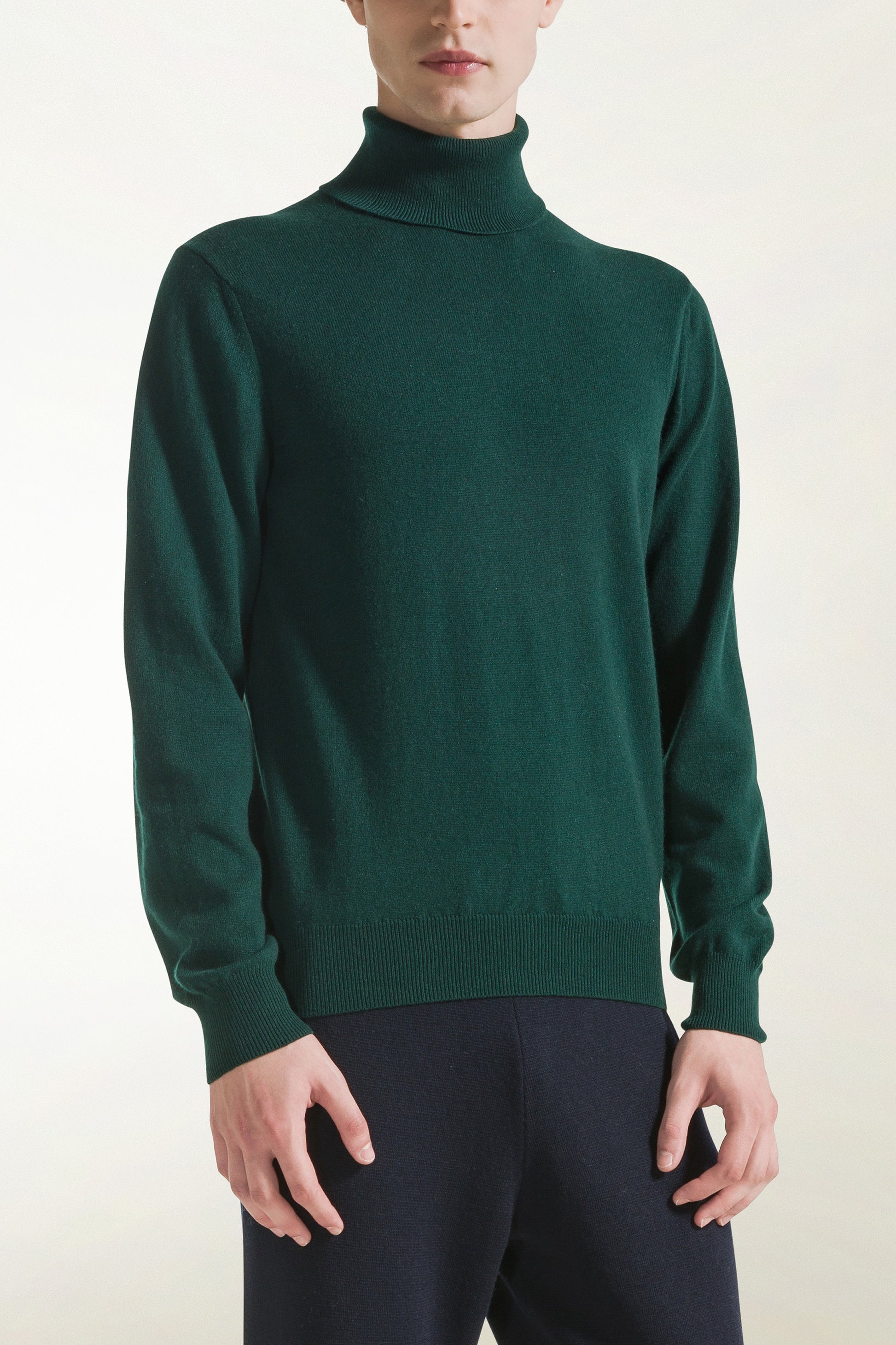 Green cashmere turtleneck | PIACENZA 1733