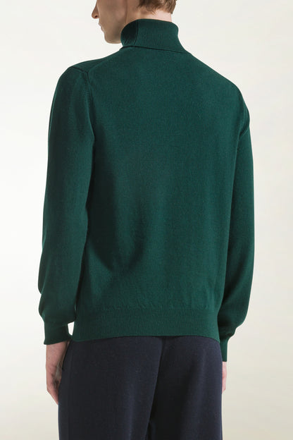 Green cashmere turtleneck | PIACENZA 1733