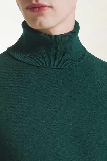 Green cashmere turtleneck | PIACENZA 1733