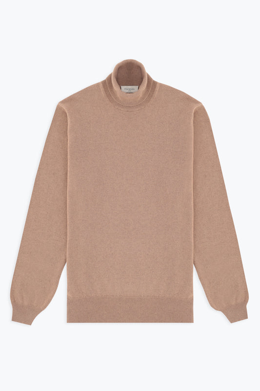 CAMEL CASHMERE TURTLENECK