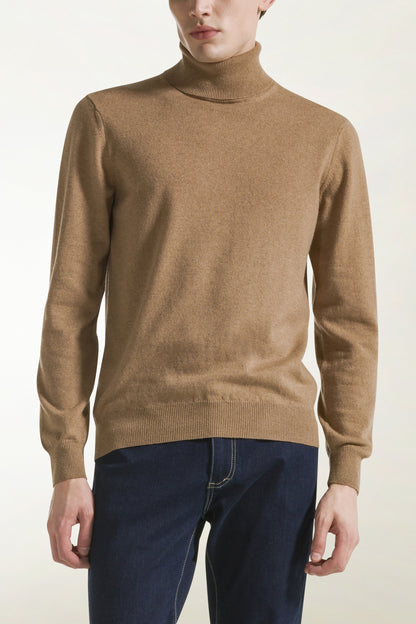 Camel-colored cashmere turtleneck | PIACENZA 1733