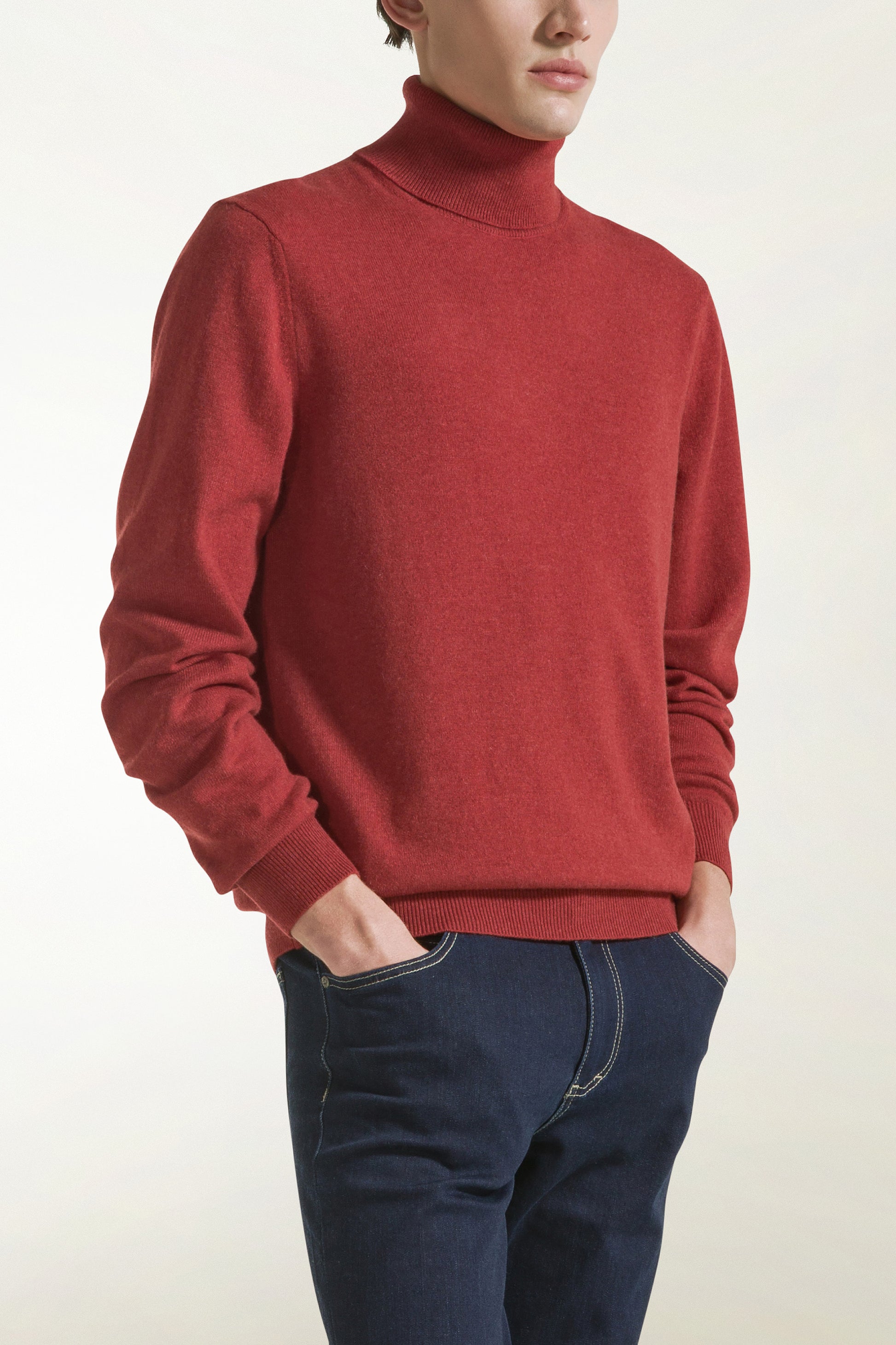 Red cashmere turtleneck | PIACENZA 1733
