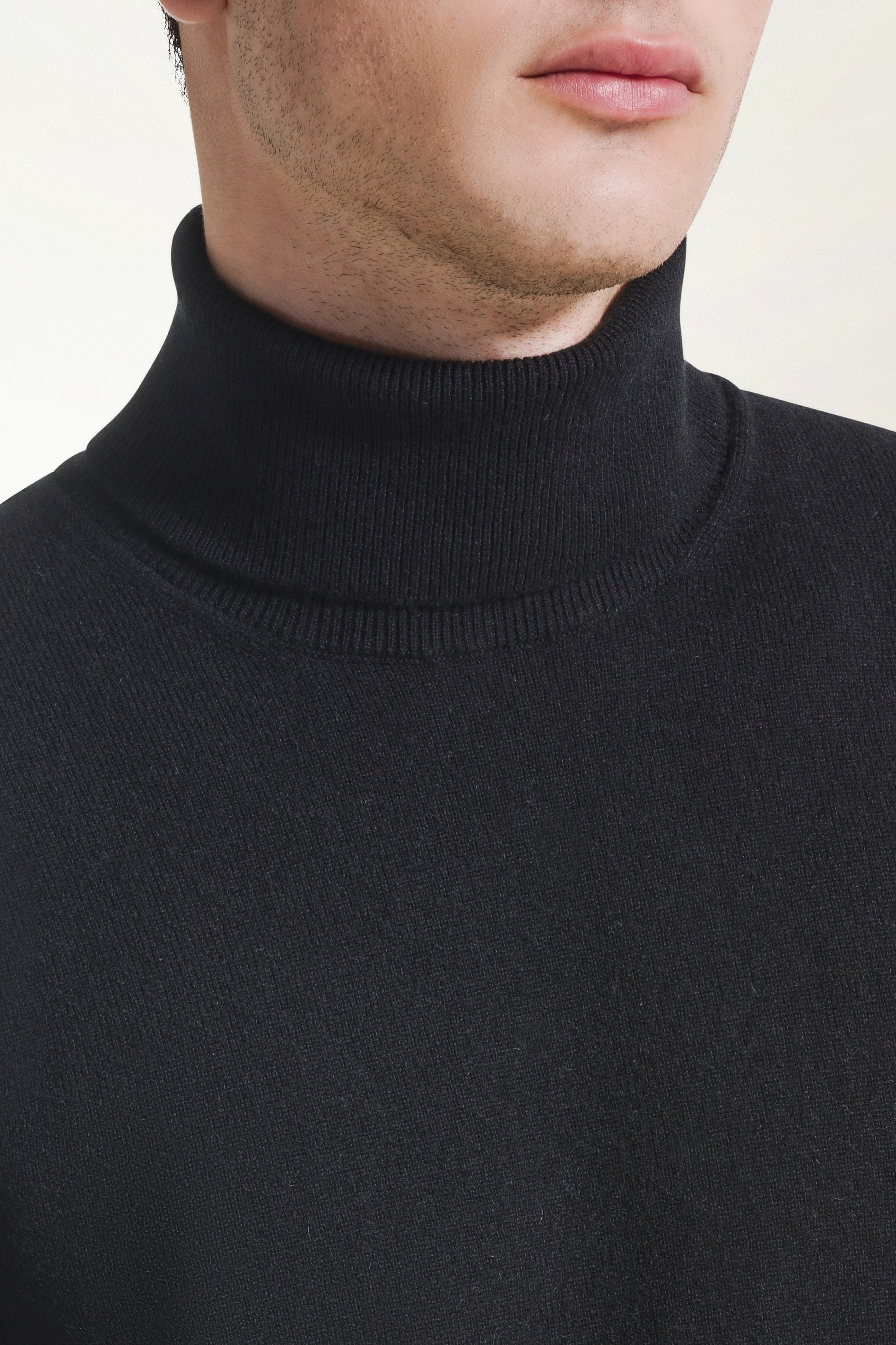 Black cashmere turtleneck | PIACENZA 1733