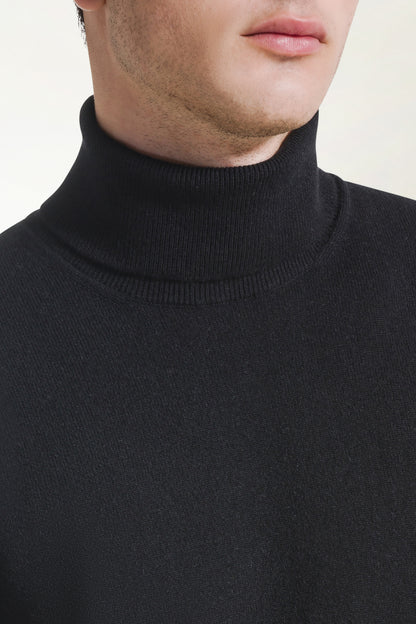 Black cashmere turtleneck | PIACENZA 1733