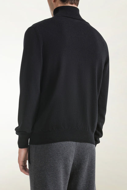 Black cashmere turtleneck | PIACENZA 1733