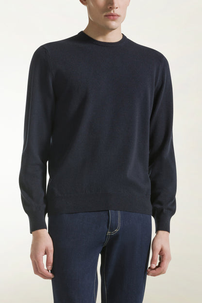 Blue cashmere crewneck | PIACENZA 1733