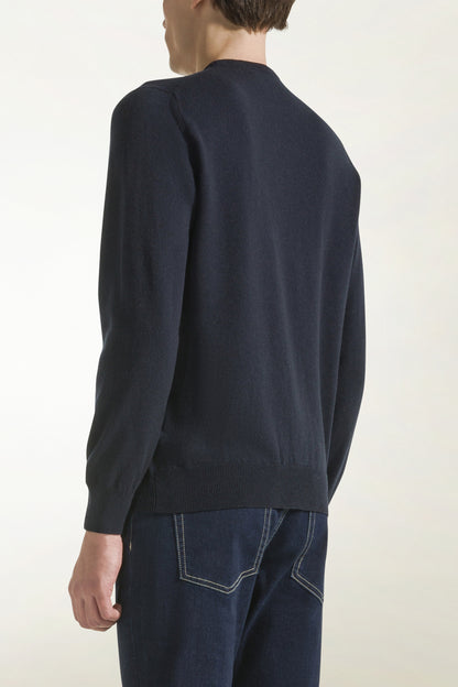 Blue cashmere crewneck | PIACENZA 1733