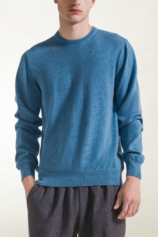 Light blue cashmere crewneck - Basic Cashmere | PIACENZA 1733