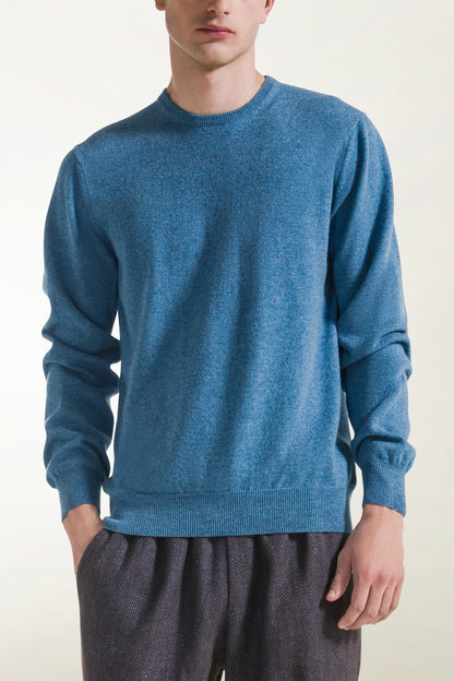 Light blue cashmere crewneck | PIACENZA 1733