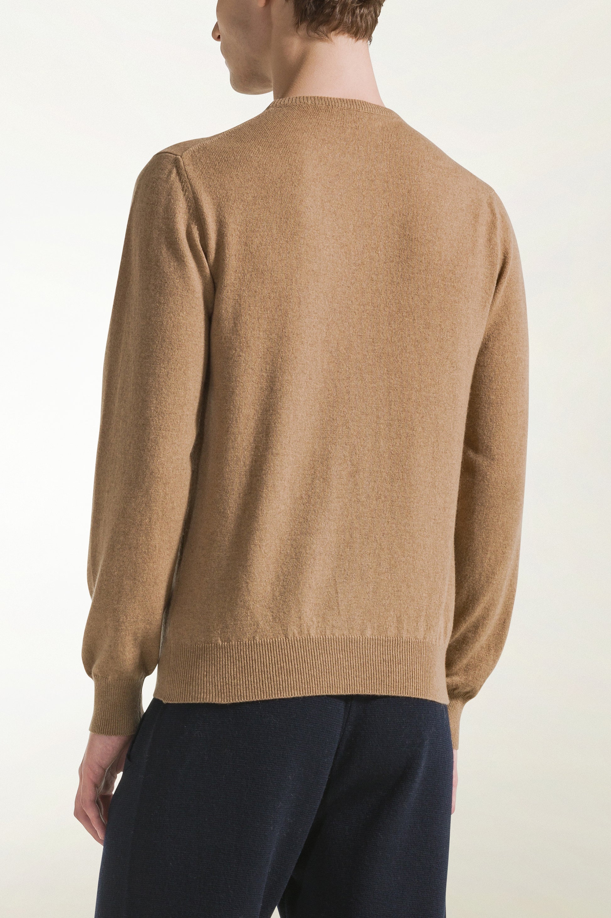 Camel-colored cashmere crewneck | PIACENZA 1733
