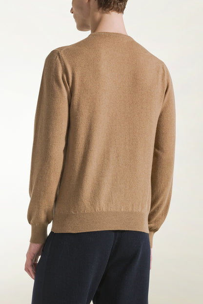Camel-colored cashmere crewneck | PIACENZA 1733