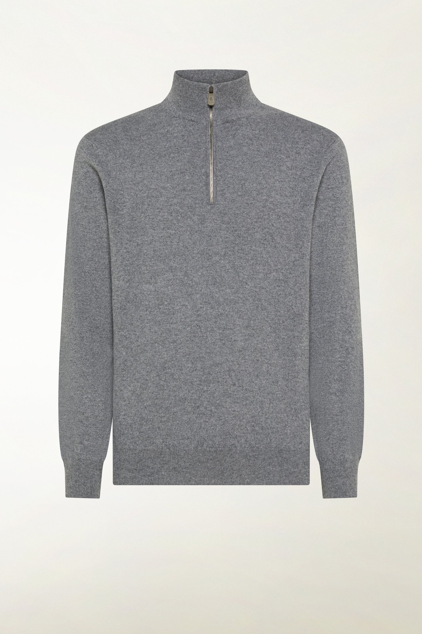GRAY ZIP TURTLENECK