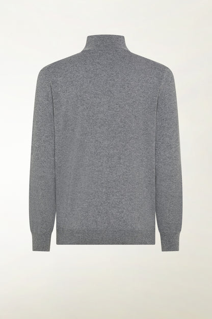 GRAY ZIP TURTLENECK
