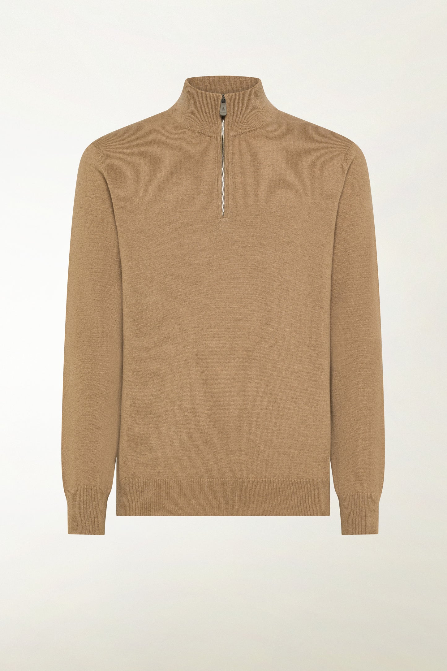 CAMEL ZIP TURTLENECK