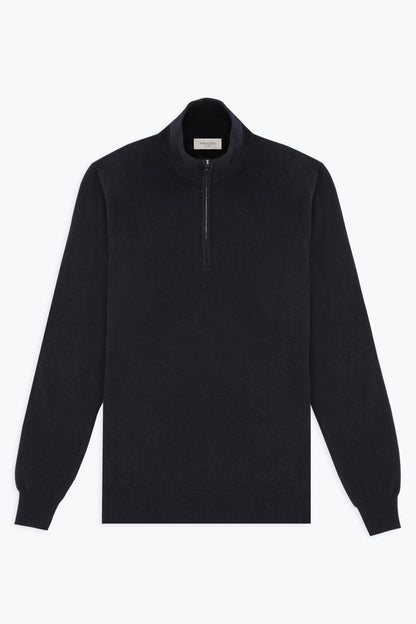 BLACK ZIP TURTLENECK