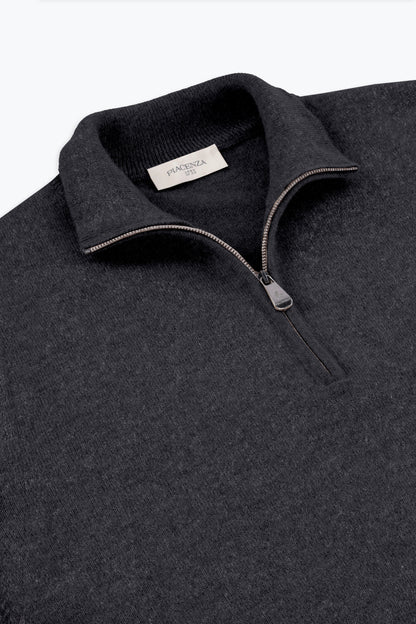 ANTHRACITE ZIP TURTLENECK