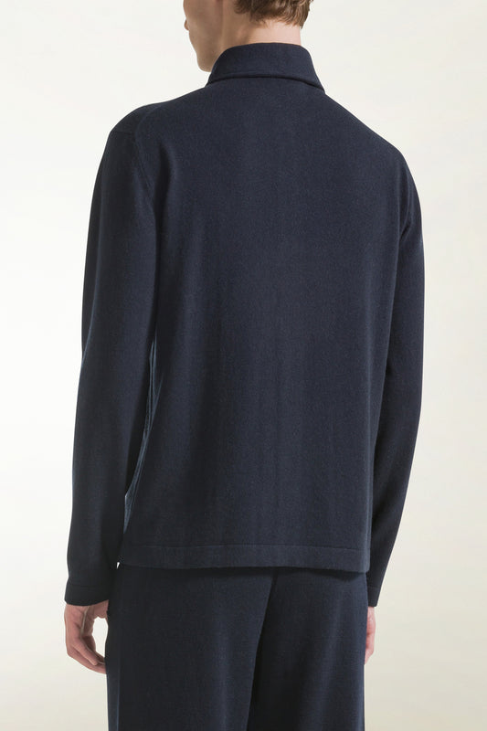Blue cashmere shirt - Products | PIACENZA 1733