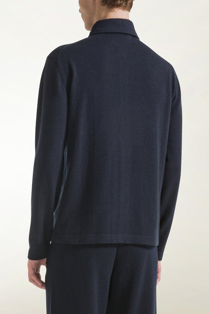 Camicia in cashmere blu