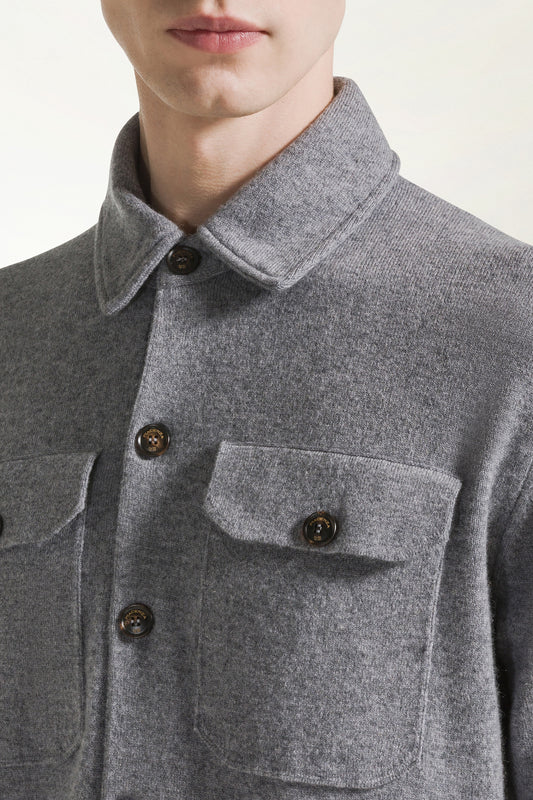 Camicia in cashmere color grigio