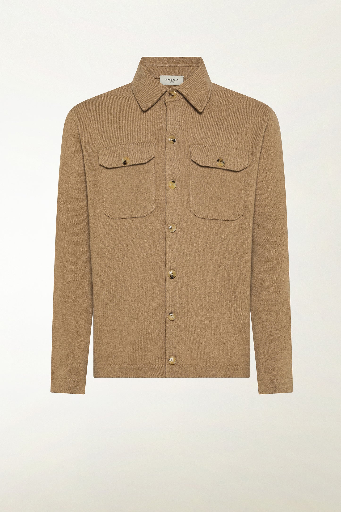 Camel cashmere overshirt