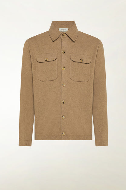 Camel cashmere overshirt