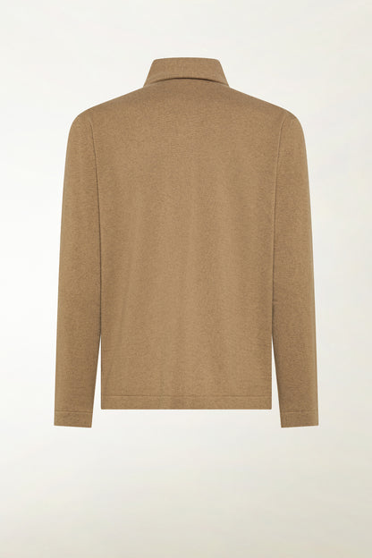 Camel cashmere overshirt