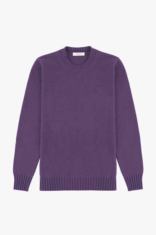 Girocollo in puro cashmere lavanda