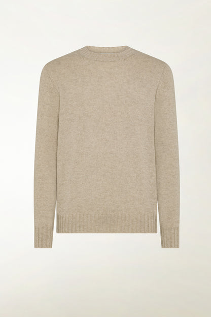 Maglione girocollo in cashmere naturale