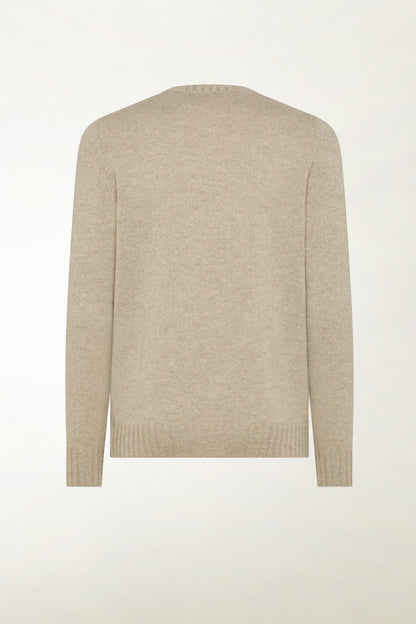 Maglione girocollo in cashmere naturale