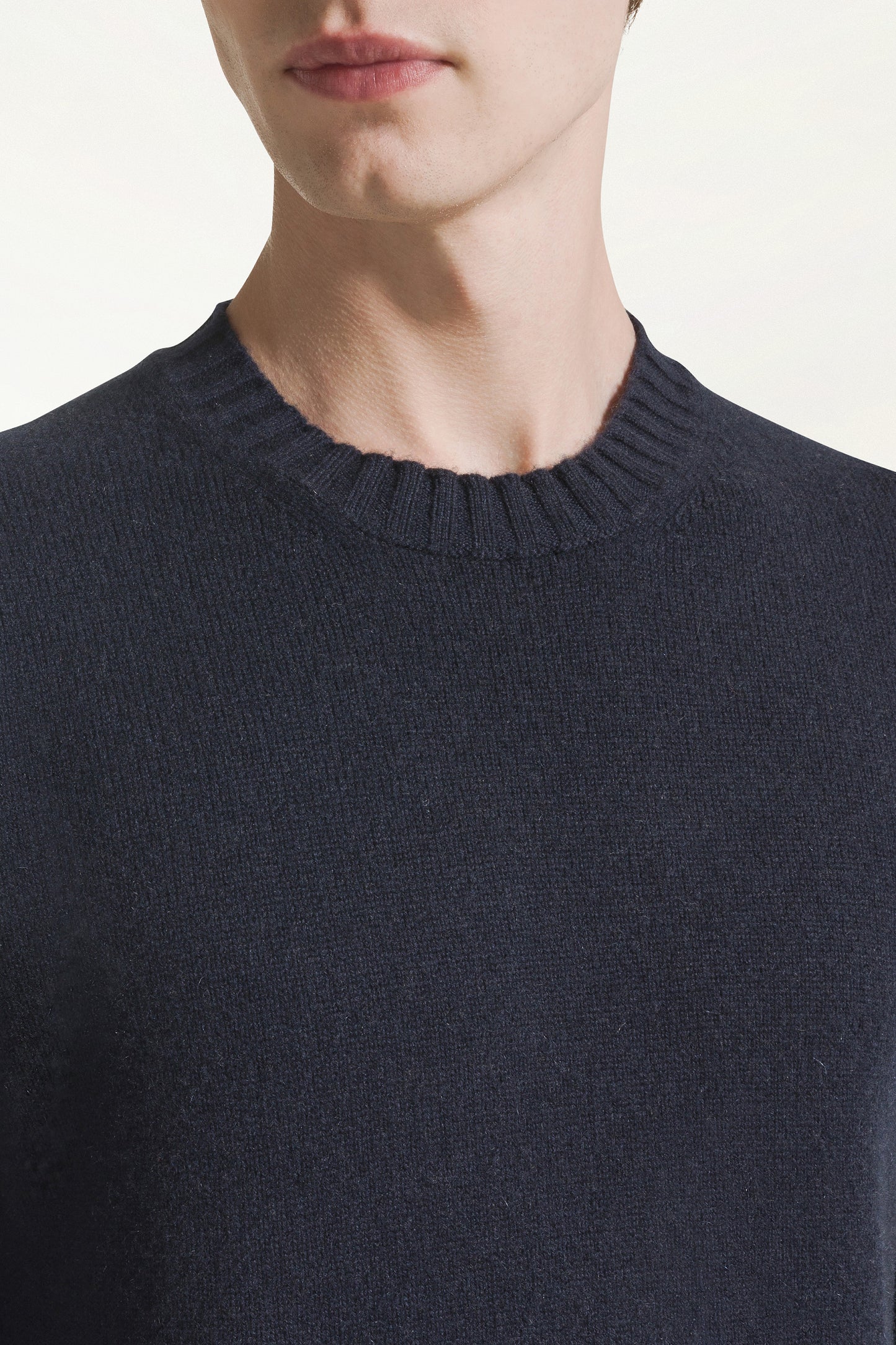 Maglione girocollo in cashmere blu