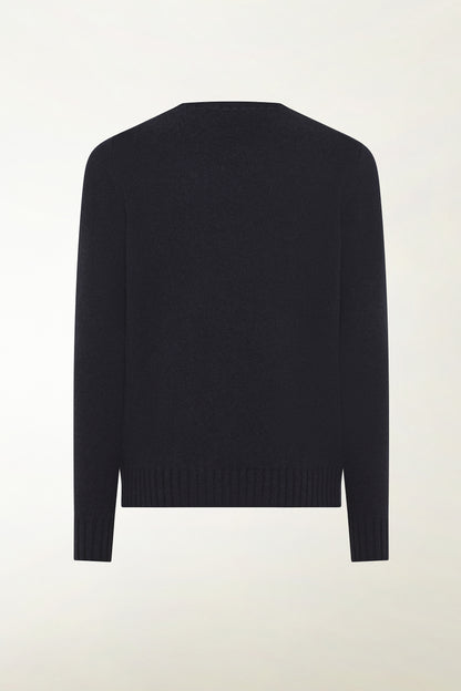 Maglione girocollo in cashmere blu