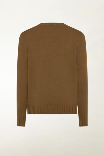 Maglione girocollo in cashmere marrone