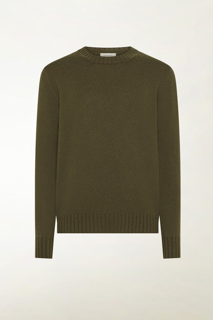 Maglione girocollo in cashmere marrone scuro