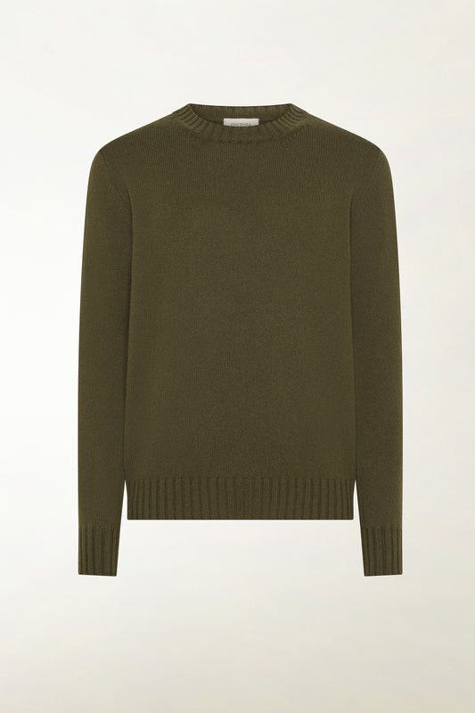Dark brown cashmere crew neck sweater - Knitwear | PIACENZA 1733